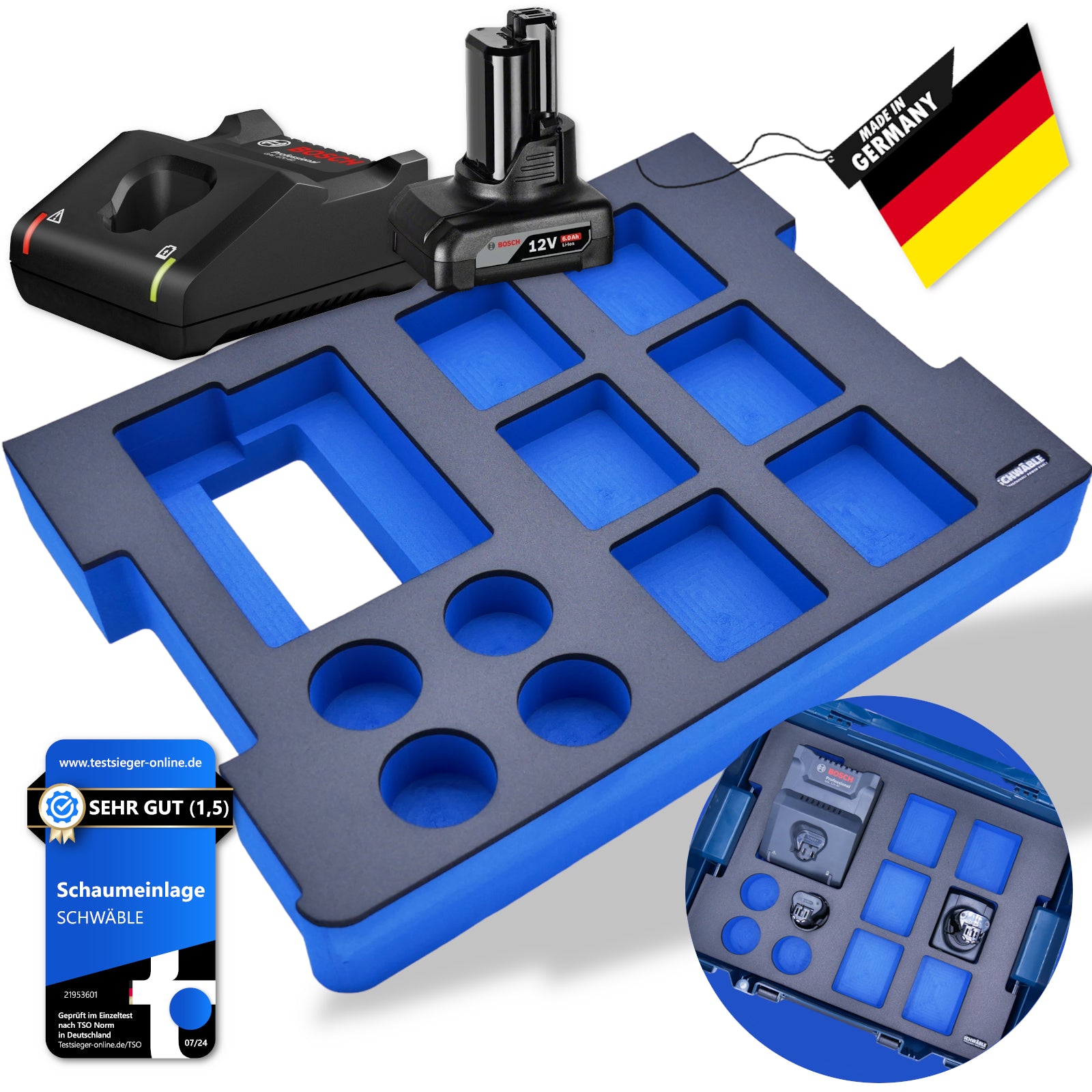 SCHWÄBLE® Foam Insert for Bosch 12V Battery Starter Set GAL12-40