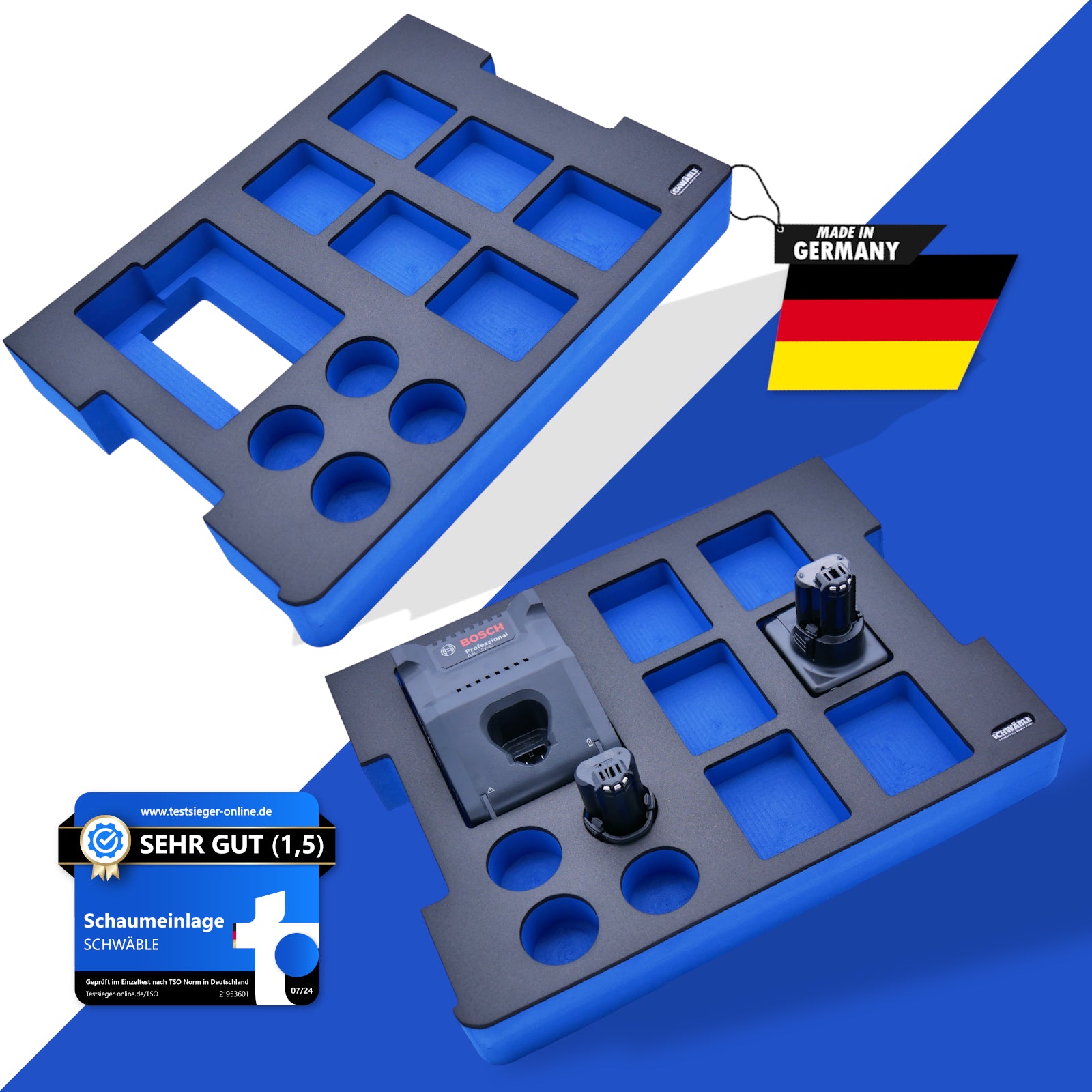 SCHWÄBLE® Schaumeinlage Schaumstoffeinlage f Bosch Akku-Starter-Set 12V GAL12-40