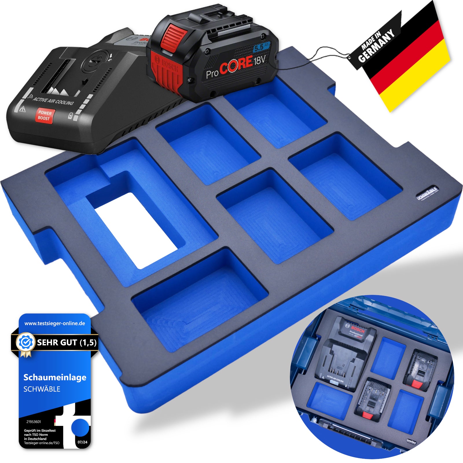 SCHWÄBLE® Foam Insert for Bosch Battery Starter Set GAL18V-160