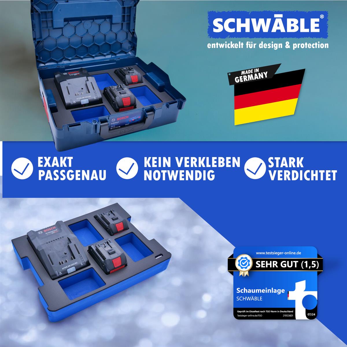SCHWÄBLE® Foam Insert for Bosch Battery Starter Set GAL18V-160
