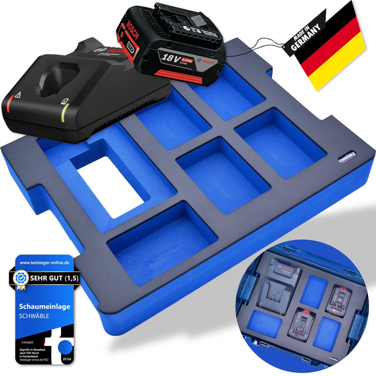 SCHWÄBLE® Foam Insert for Bosch Battery Starter Set GAL18-40 4-5Ah