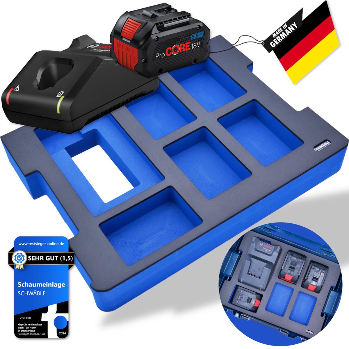 SCHWÄBLE® Foam Insert for Bosch Battery Starter Set GAL18-20-40