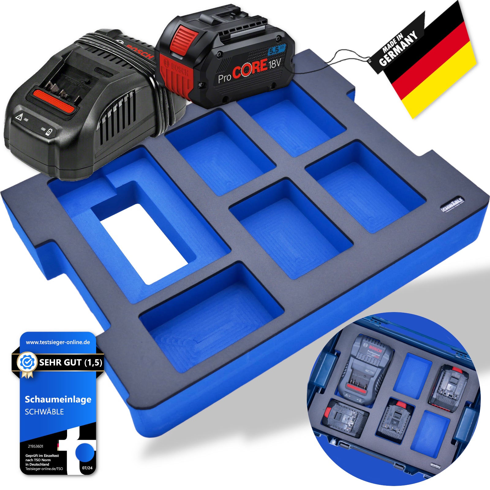 SCHWÄBLE® Foam Insert for Bosch Battery Starter Set GAL1880