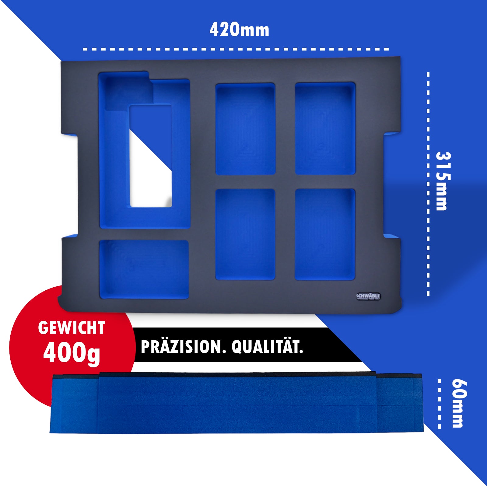 SCHWÄBLE® Foam Insert for Bosch Battery Starter Set GAL1880 4-5Ah