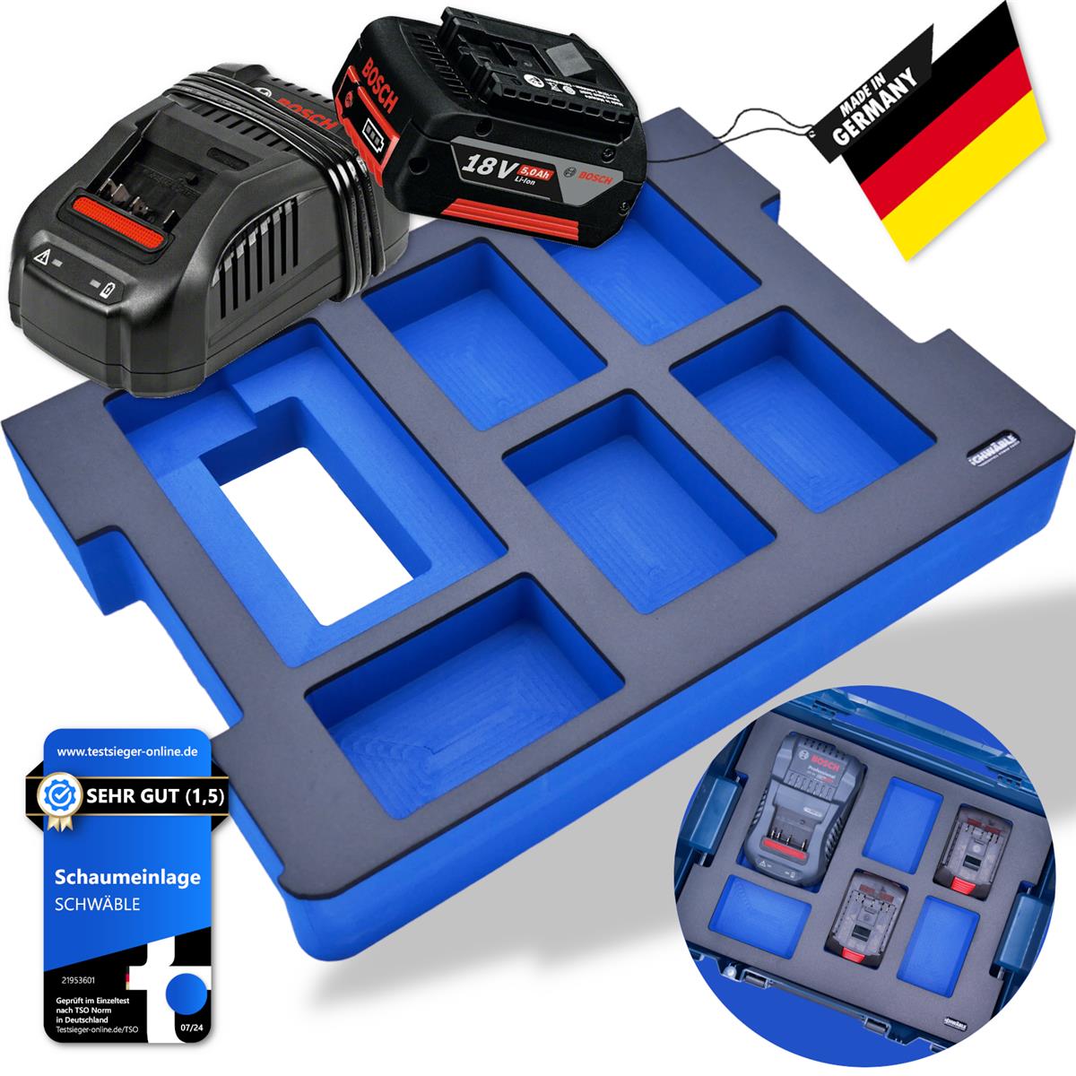 SCHWÄBLE® Foam Insert for Bosch Battery Starter Set GAL1880 4-5Ah