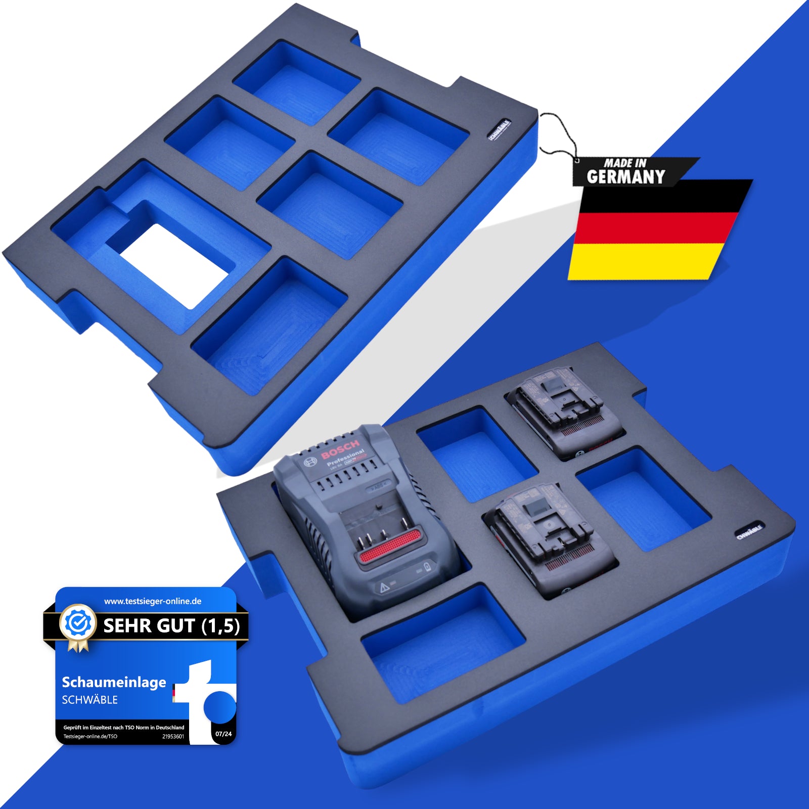 SCHWÄBLE® Foam Insert for Bosch Battery Starter Set GAL1880 4-5Ah