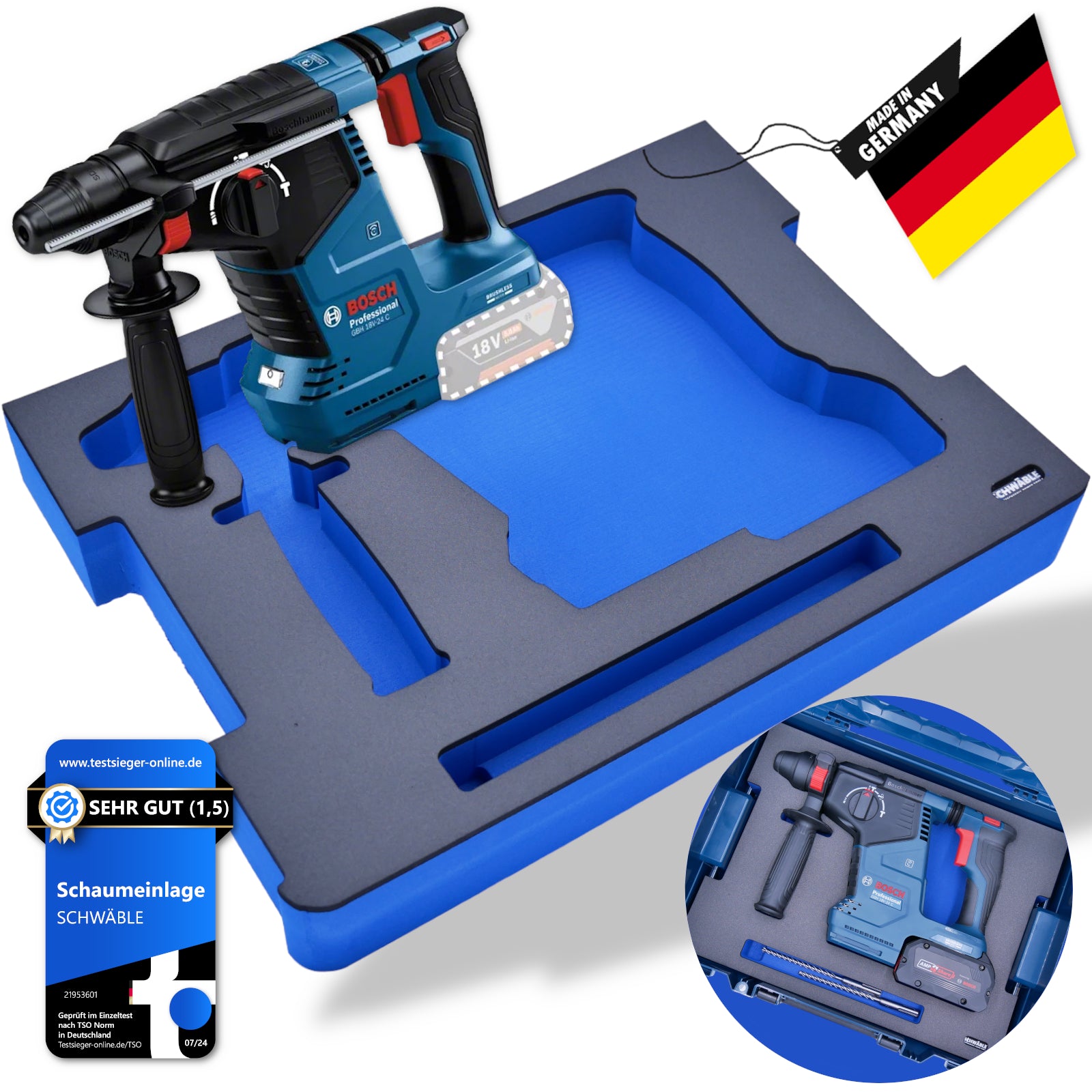 SCHWÄBLE® Foam Insert for Bosch GBH18V-24 Cordless Hammer Drill
