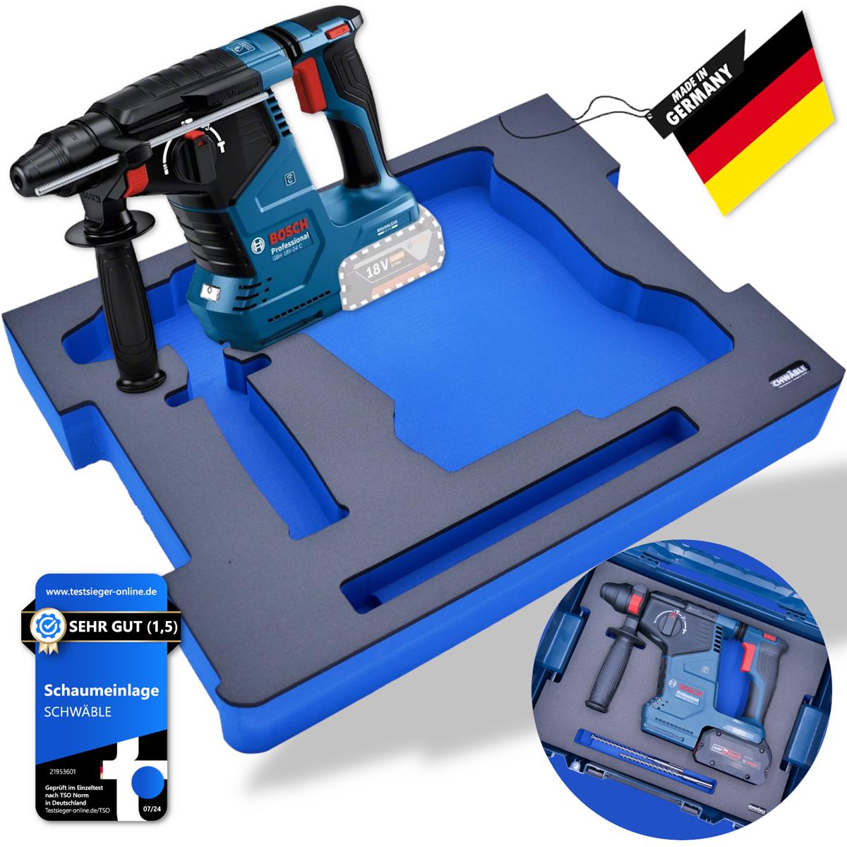 SCHWÄBLE® Foam Insert for Bosch GBH18V-24 Cordless Hammer Drill