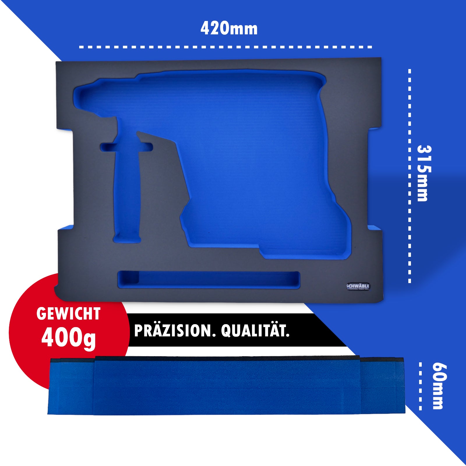 SCHWÄBLE® Schaumeinlage Schaumstoffeinlage für Bosch Akku-Bohrhammer GBH18V-24