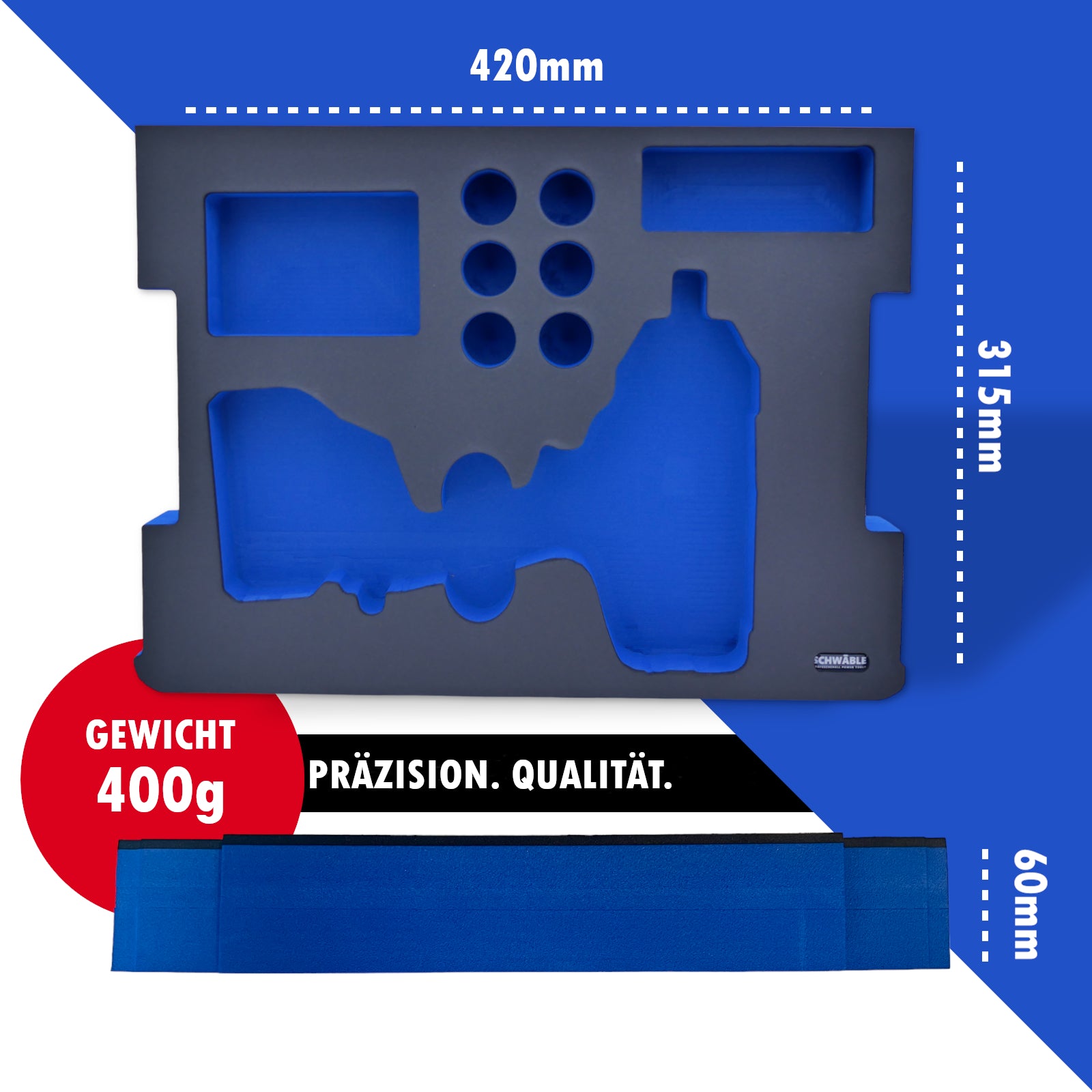 SCHWÄBLE foam insert for Bosch GDS18V-1000 cordless impact wrench