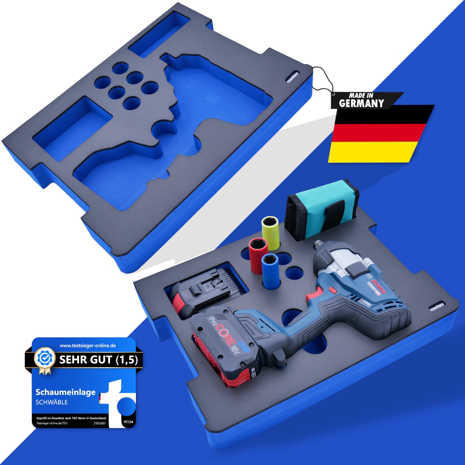 SCHWÄBLE foam insert for Bosch GDS18V-1000 cordless impact wrench