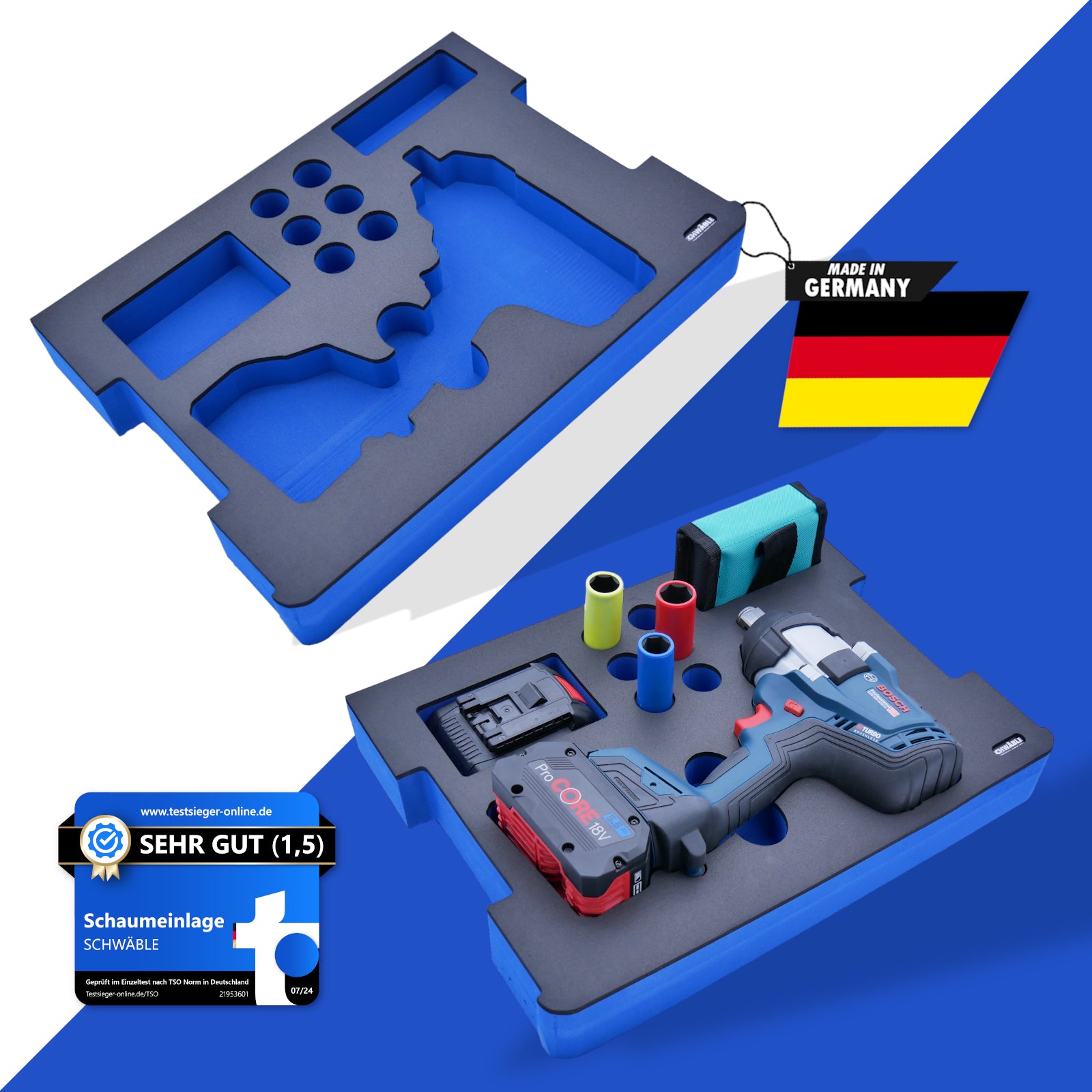SCHWÄBLE Schaumeinlage Schaumstoffeinlage Bosch Akku-Schlagschrauber GDS18V-1050