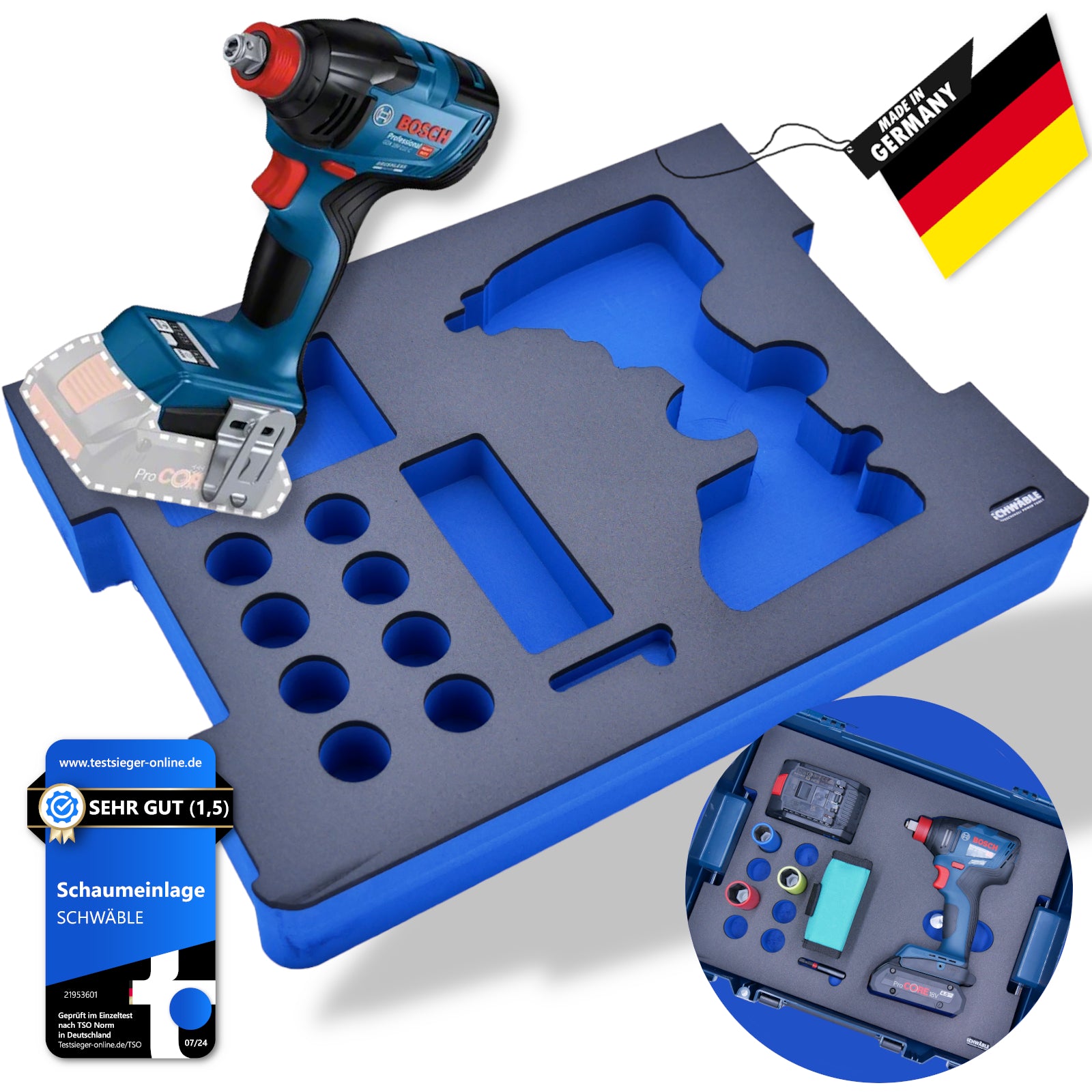 SCHWÄBLE® Foam Insert for Bosch GDX18V-210 Cordless Impact Wrench