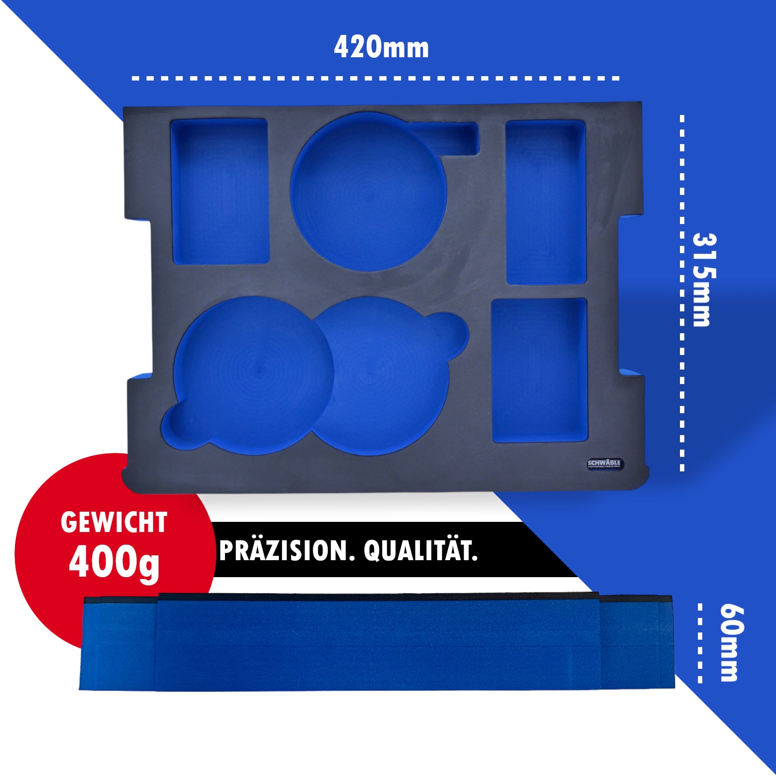 SCHWÄBLE Schaumeinlage Schaumstoffeinlage Bosch 18V Akku-Exzenterschleifer GEX18