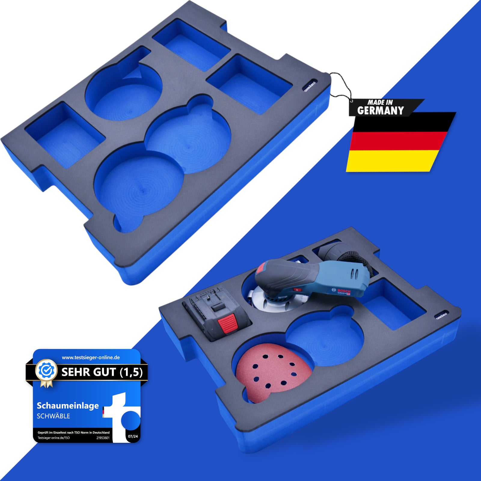 SCHWÄBLE Schaumeinlage Schaumstoffeinlage Bosch 18V Akku-Exzenterschleifer GEX18