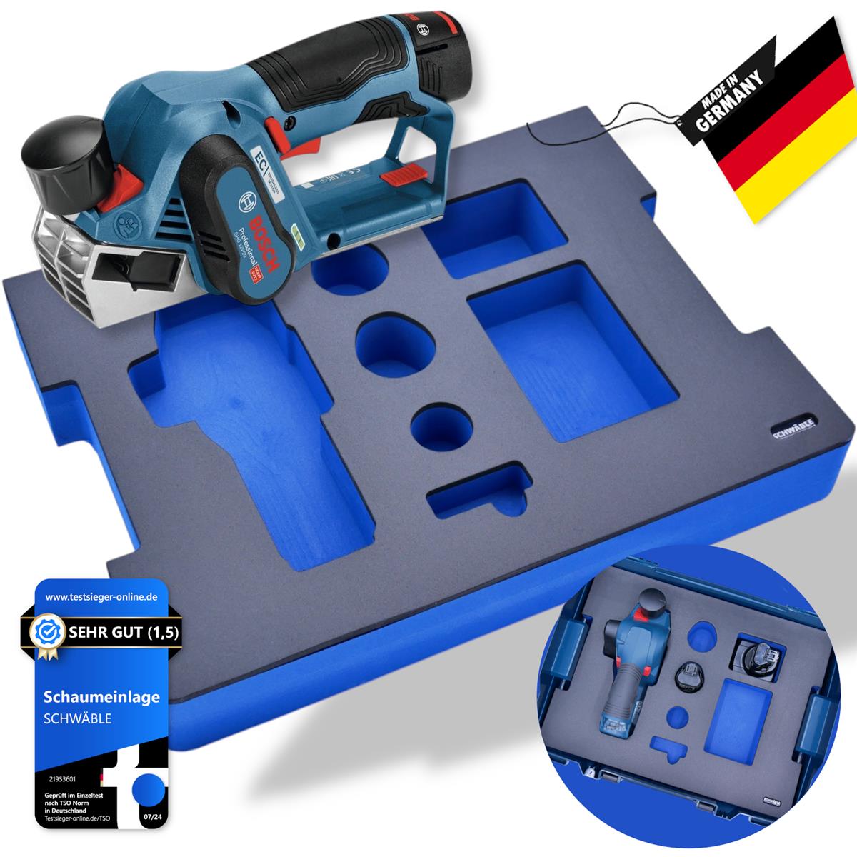 SCHWÄBLE Schaumeinlage Schaumstoffeinlage Bosch Akku-Hobelmaschine GHO12
