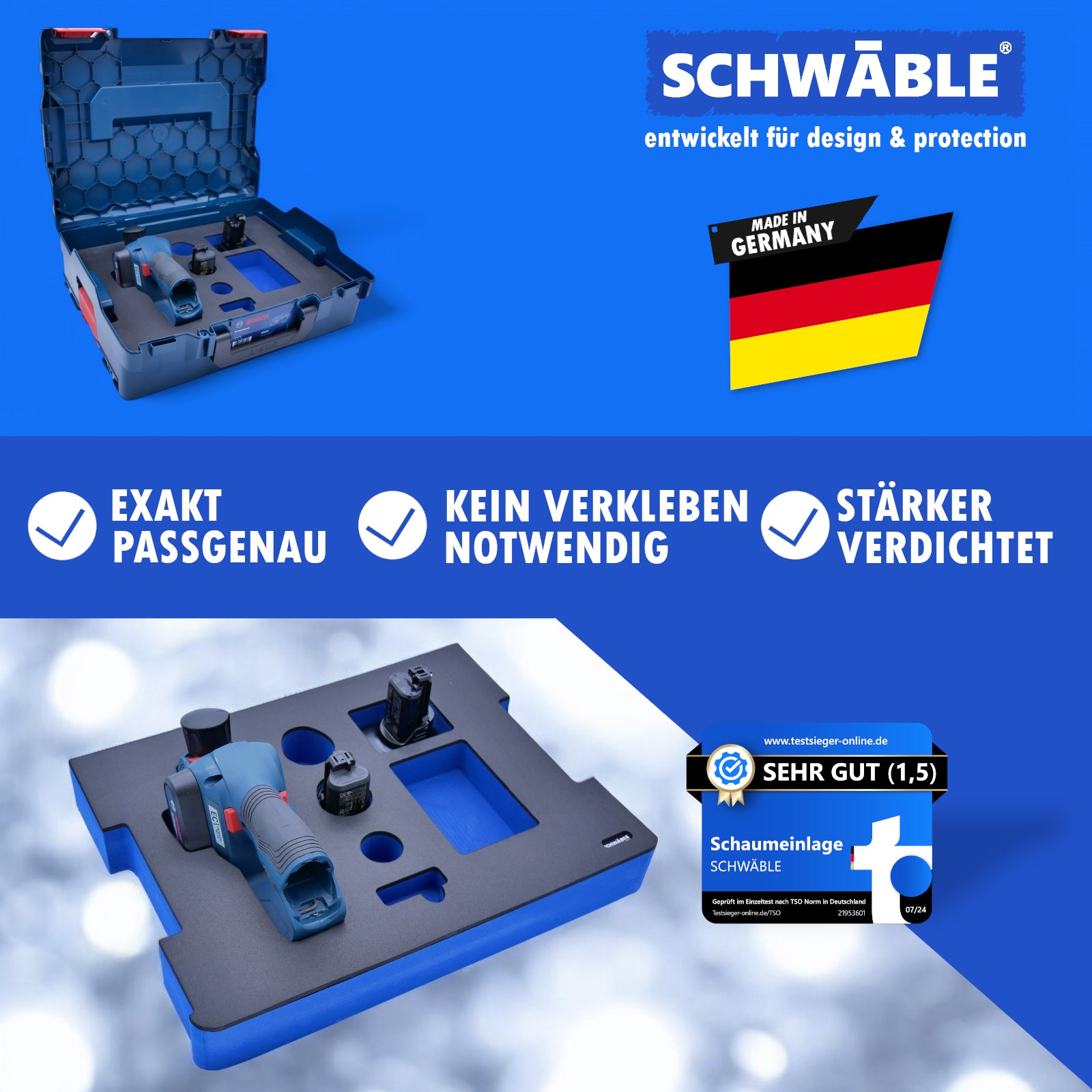 SCHWÄBLE Schaumeinlage Schaumstoffeinlage Bosch Akku-Hobelmaschine GHO12