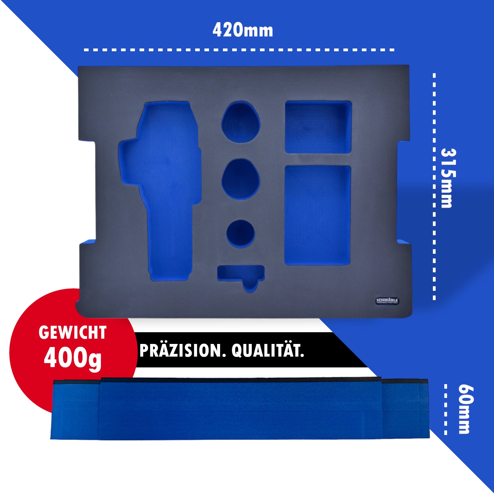 SCHWÄBLE Schaumeinlage Schaumstoffeinlage Bosch Akku-Hobelmaschine GHO12