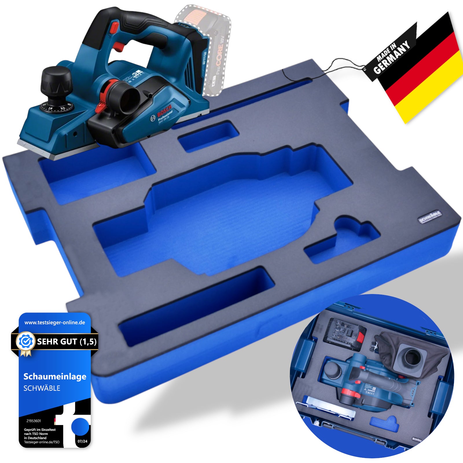 SCHWÄBLE Schaumeinlage Schaumstoffeinlage Bosch Akku-Hobelmaschine GHO18-26