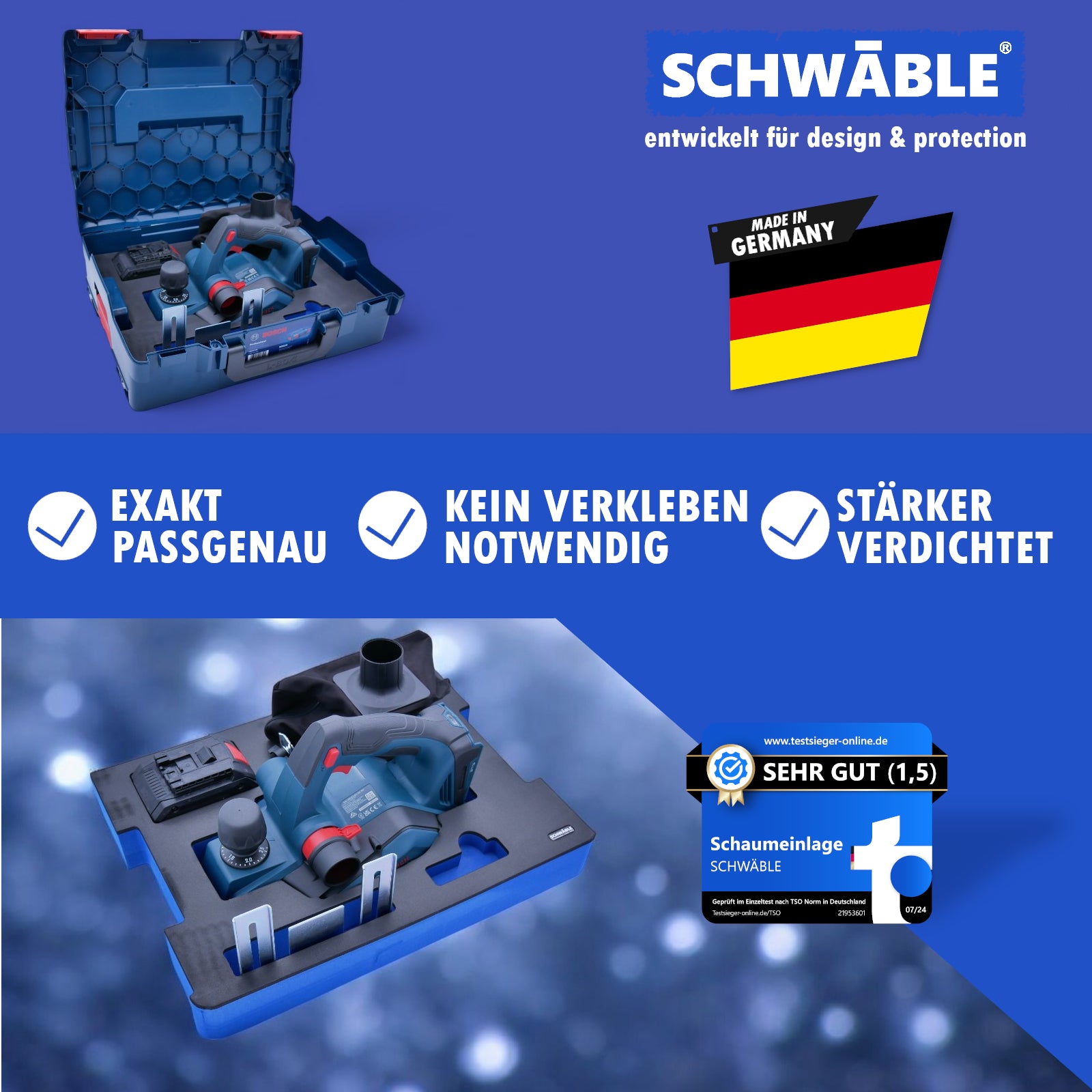 SCHWÄBLE Schaumeinlage Schaumstoffeinlage Bosch Akku-Hobelmaschine GHO18-26