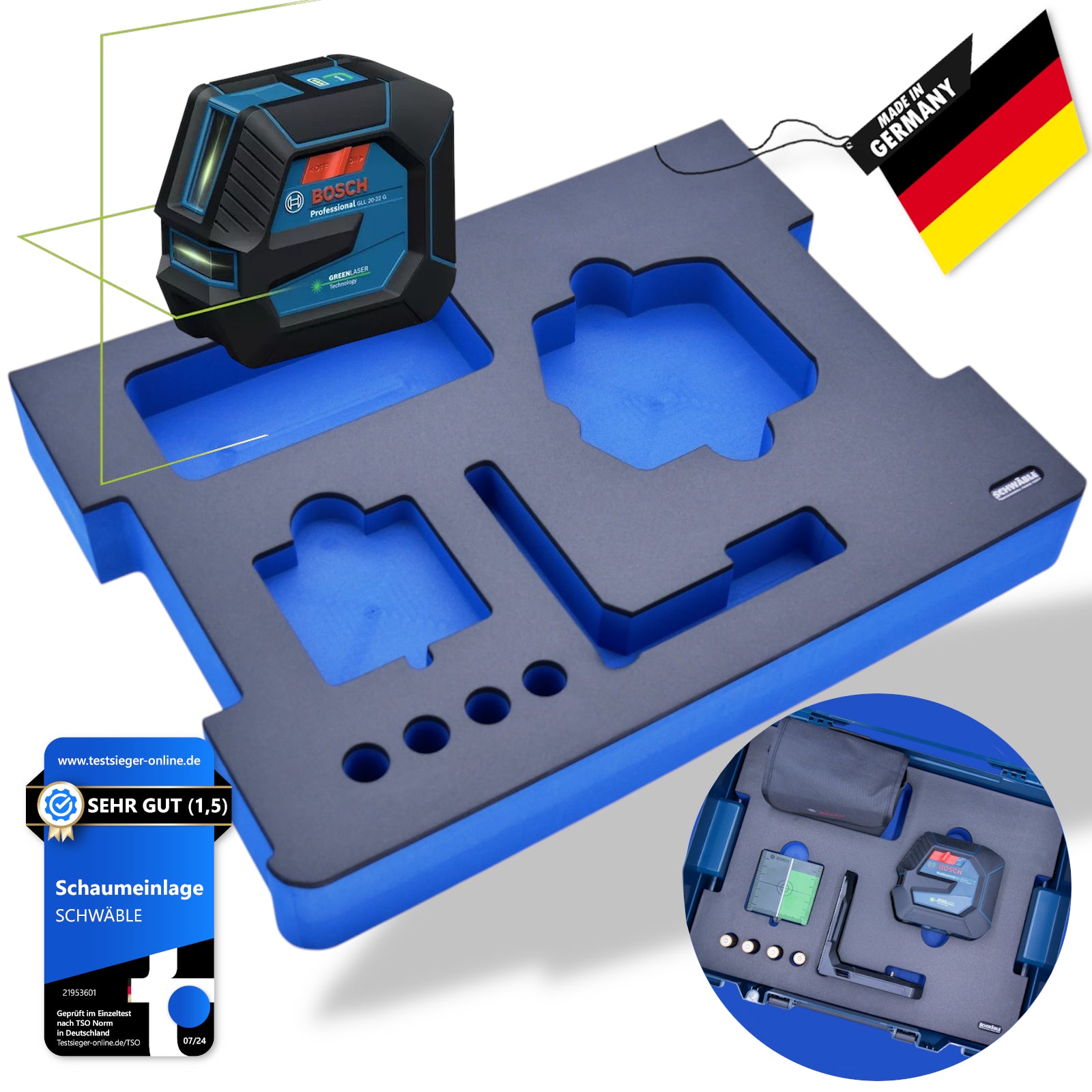 SCHWÄBLE Schaumeinlage Schaumstoffeinlage Bosch Akku-Linienlaser GLL20-22 G
