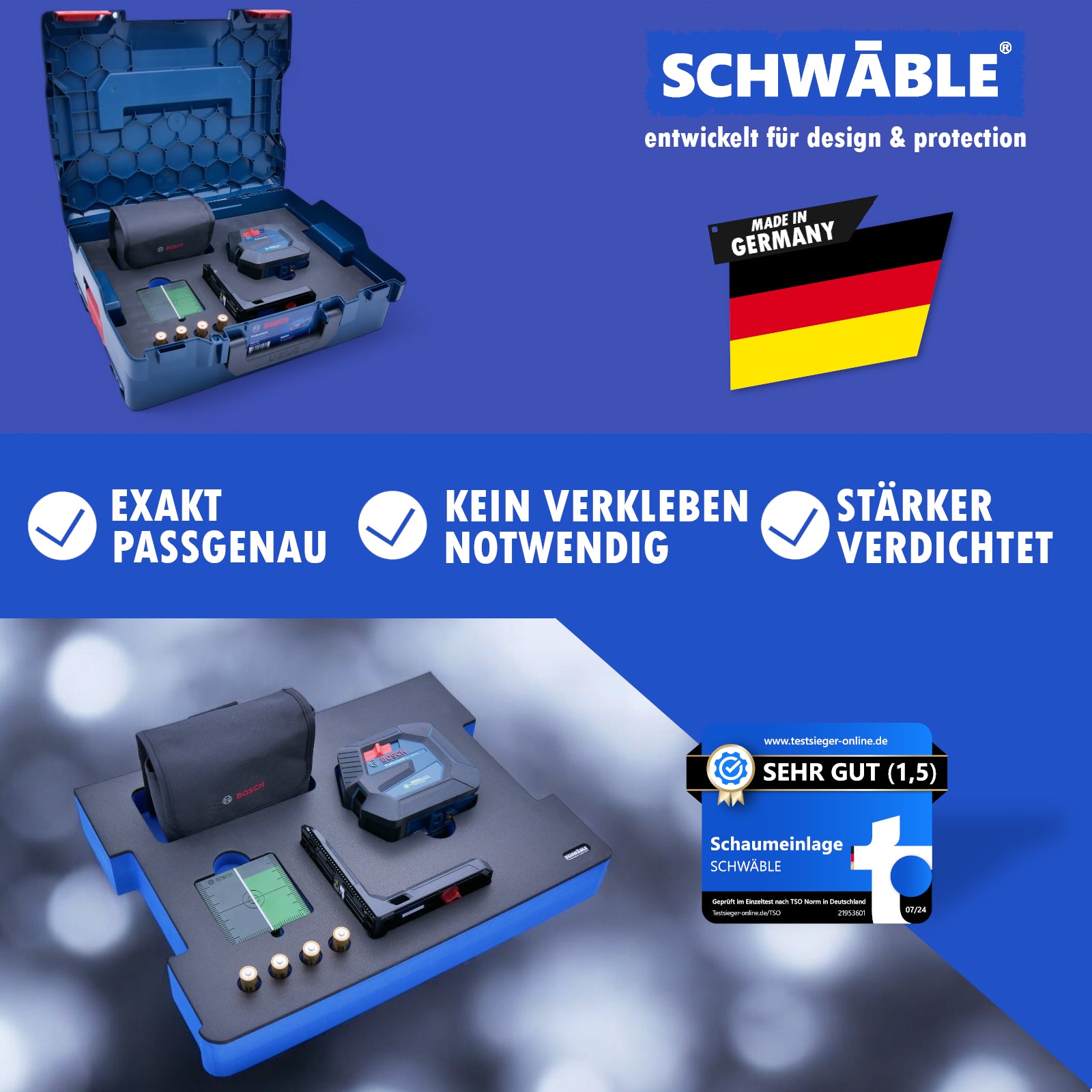 SCHWÄBLE Schaumeinlage Schaumstoffeinlage Bosch Akku-Linienlaser GLL20-22 G