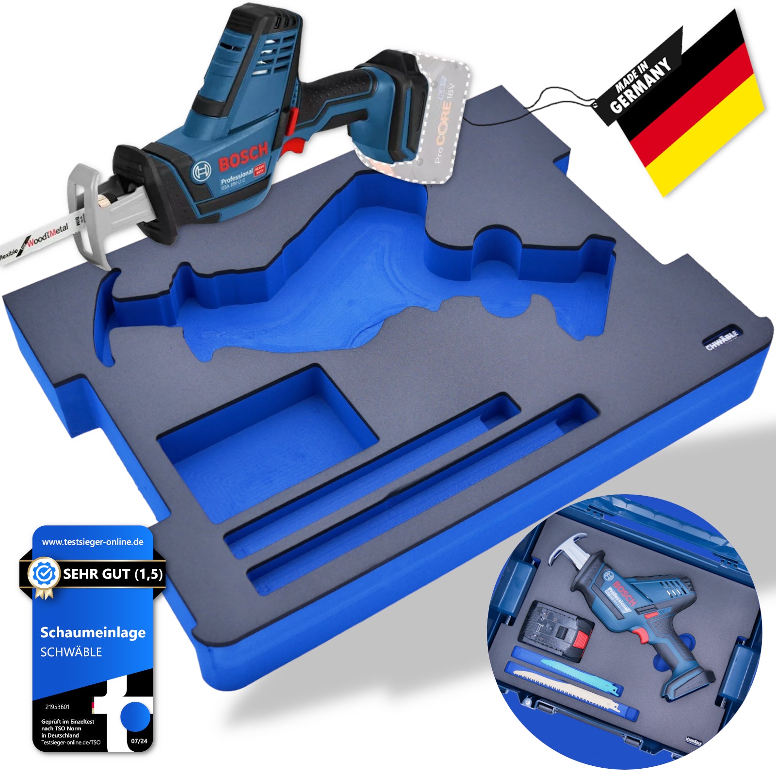 SCHWÄBLE® Foam Insert for Bosch GSA18V-Li Cordless Reciprocating Saw