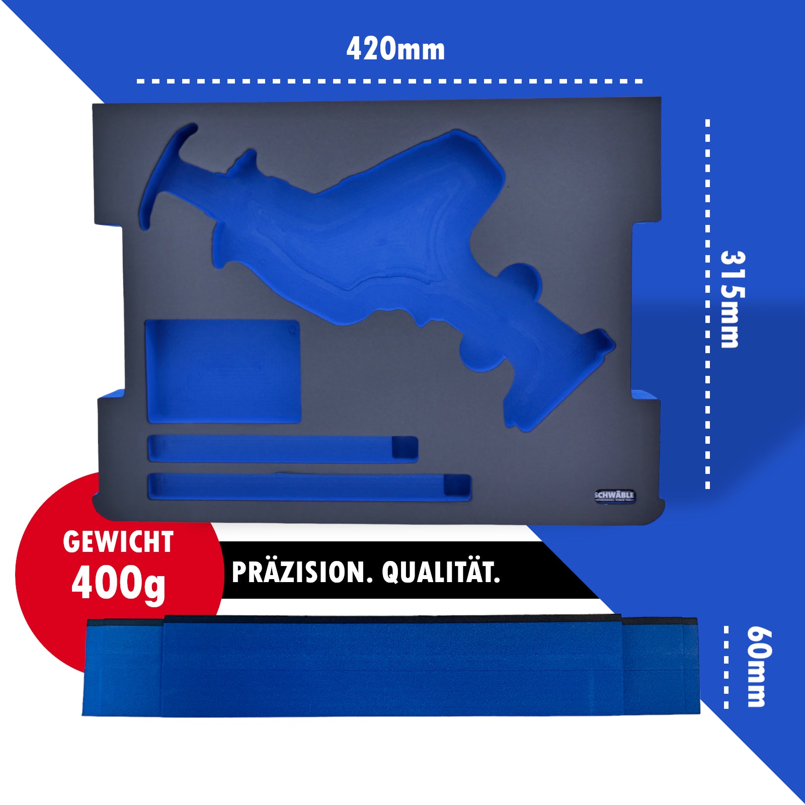 SCHWÄBLE® Schaumeinlage Schaumstoffeinlage für Bosch Akku-Säbelsäge GSA18V-Li