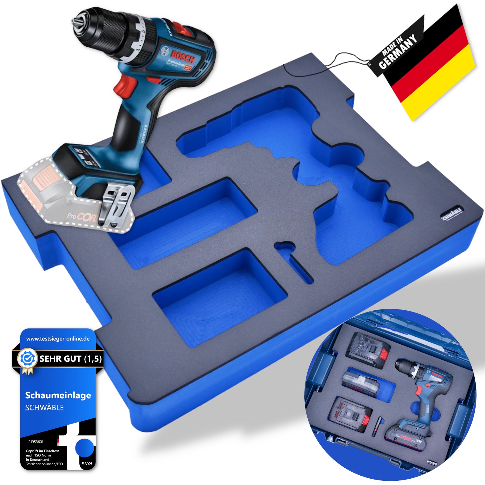 SCHWÄBLE® Foam Insert for Bosch Cordless Drill/Driver GSB18V-90