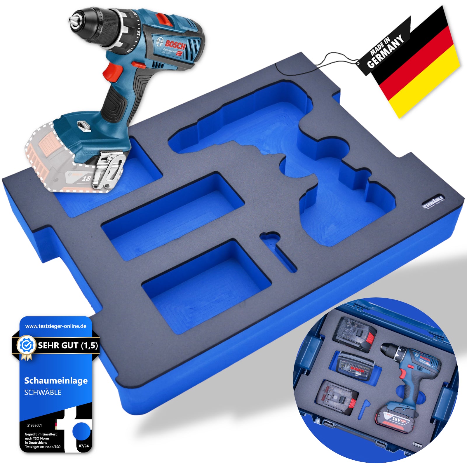 SCHWÄBLE® Foam Insert for Bosch Cordless Drill/Driver GSR18V-28