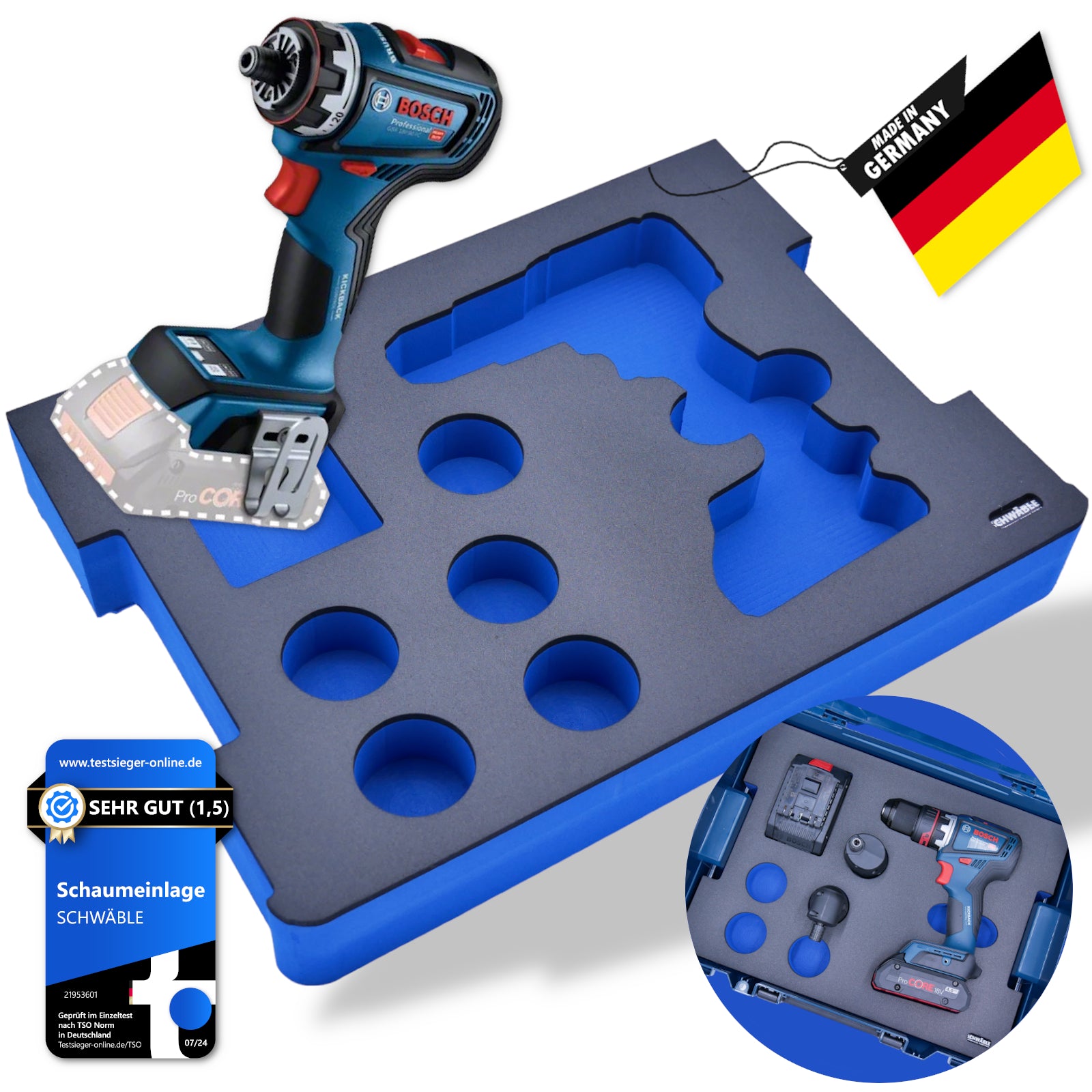 SCHWÄBLE® Foam Insert for Bosch Cordless Drill/Driver GSR18V-90FC