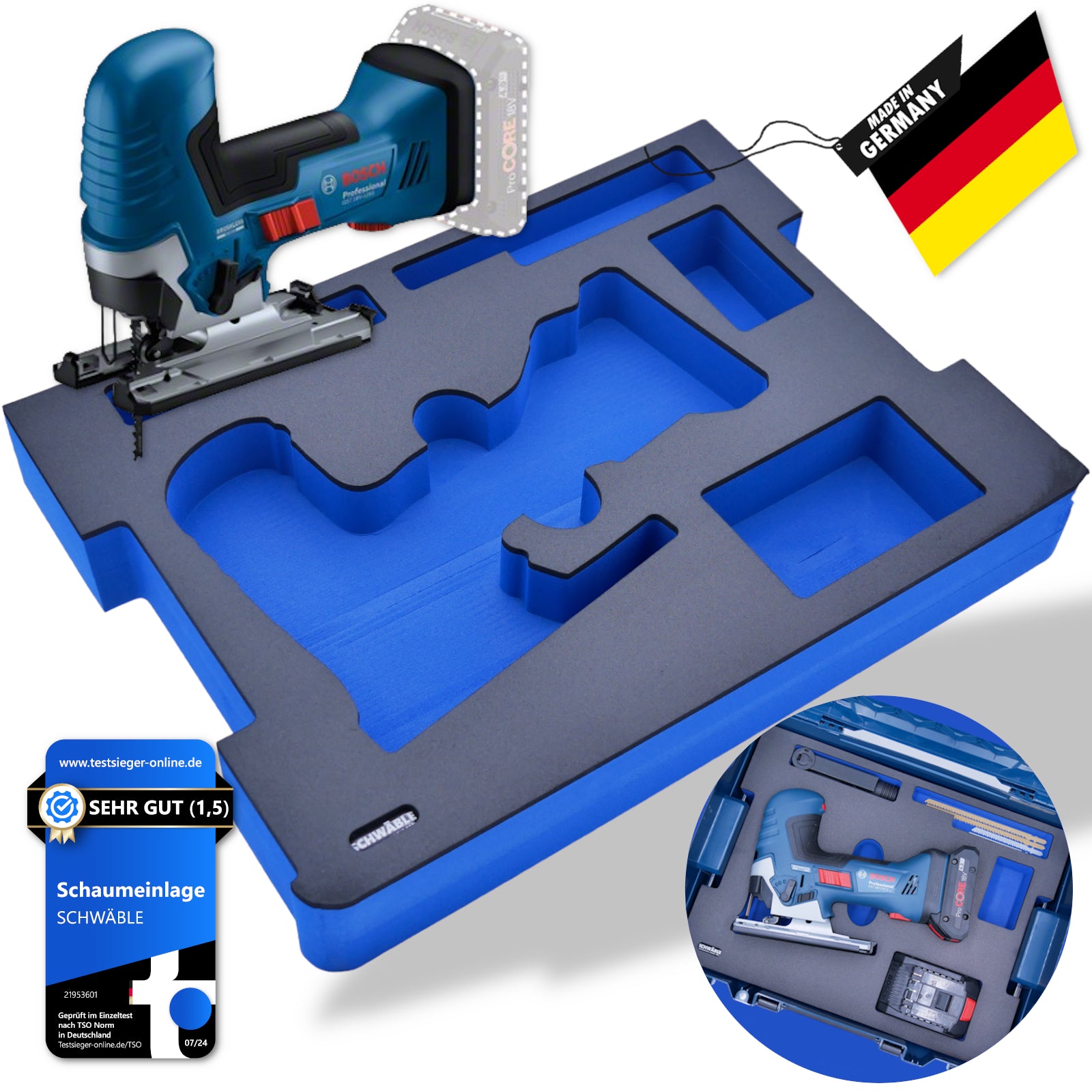 SCHWÄBLE® Foam Insert for Bosch Cordless Jigsaw GST18V-125S