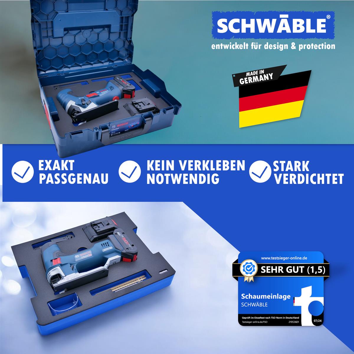 SCHWÄBLE® Foam Insert for Bosch Cordless Jigsaw GST18V-125S