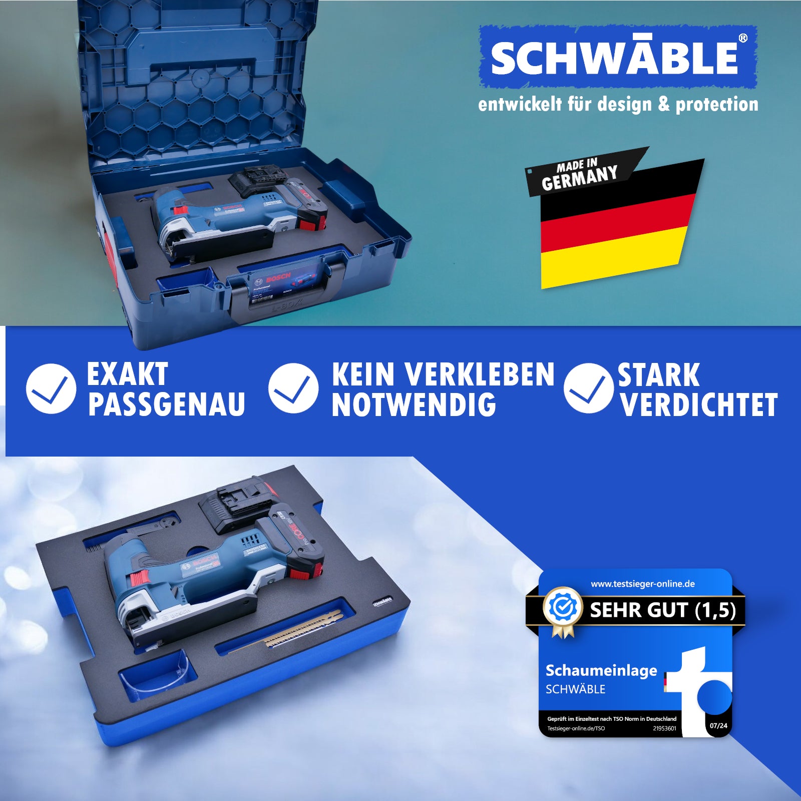 SCHWÄBLE® Foam Insert for Bosch Cordless Jigsaw GST18V-155S