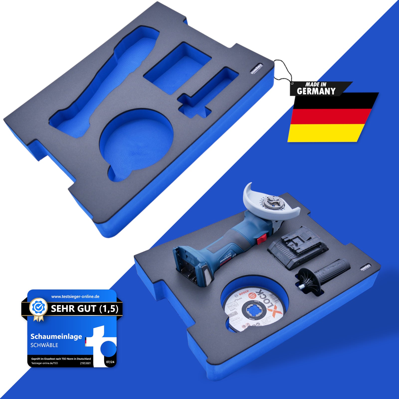 SCHWÄBLE Schaumeinlage Schaumstoffeinlage Bosch 18V Akku-Winkelschleifer GWX18-7
