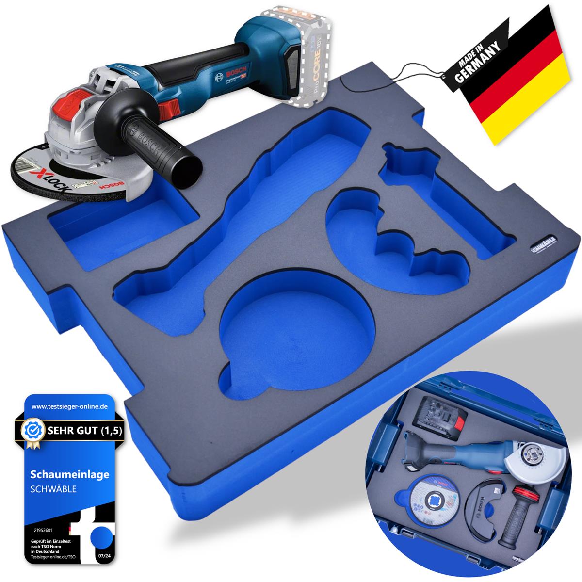 SCHWÄBLE® Foam Insert for Bosch Cordless Angle Grinder GWX18V-10