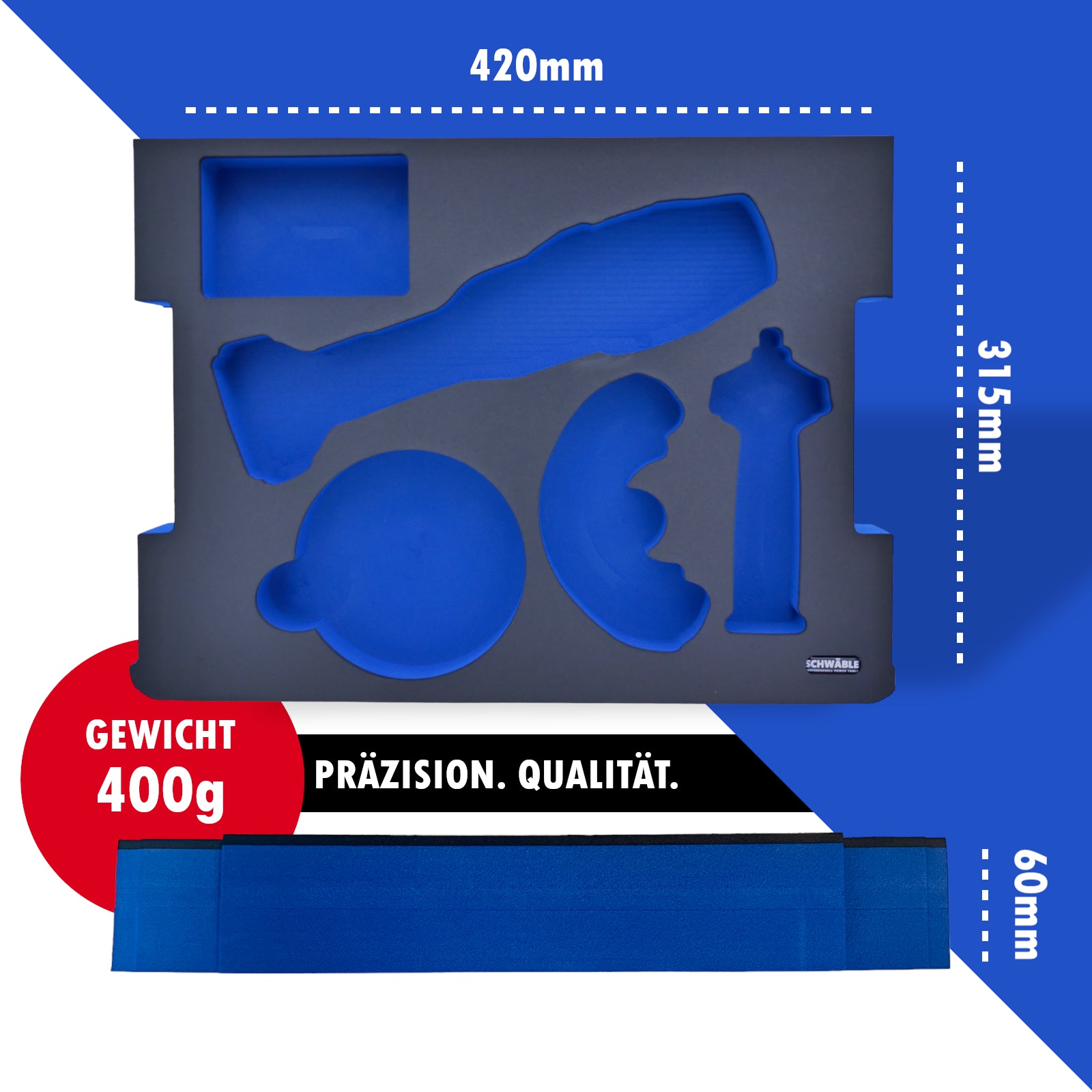 SCHWÄBLE® Foam Insert for Bosch Cordless Angle Grinder GWX18V-10