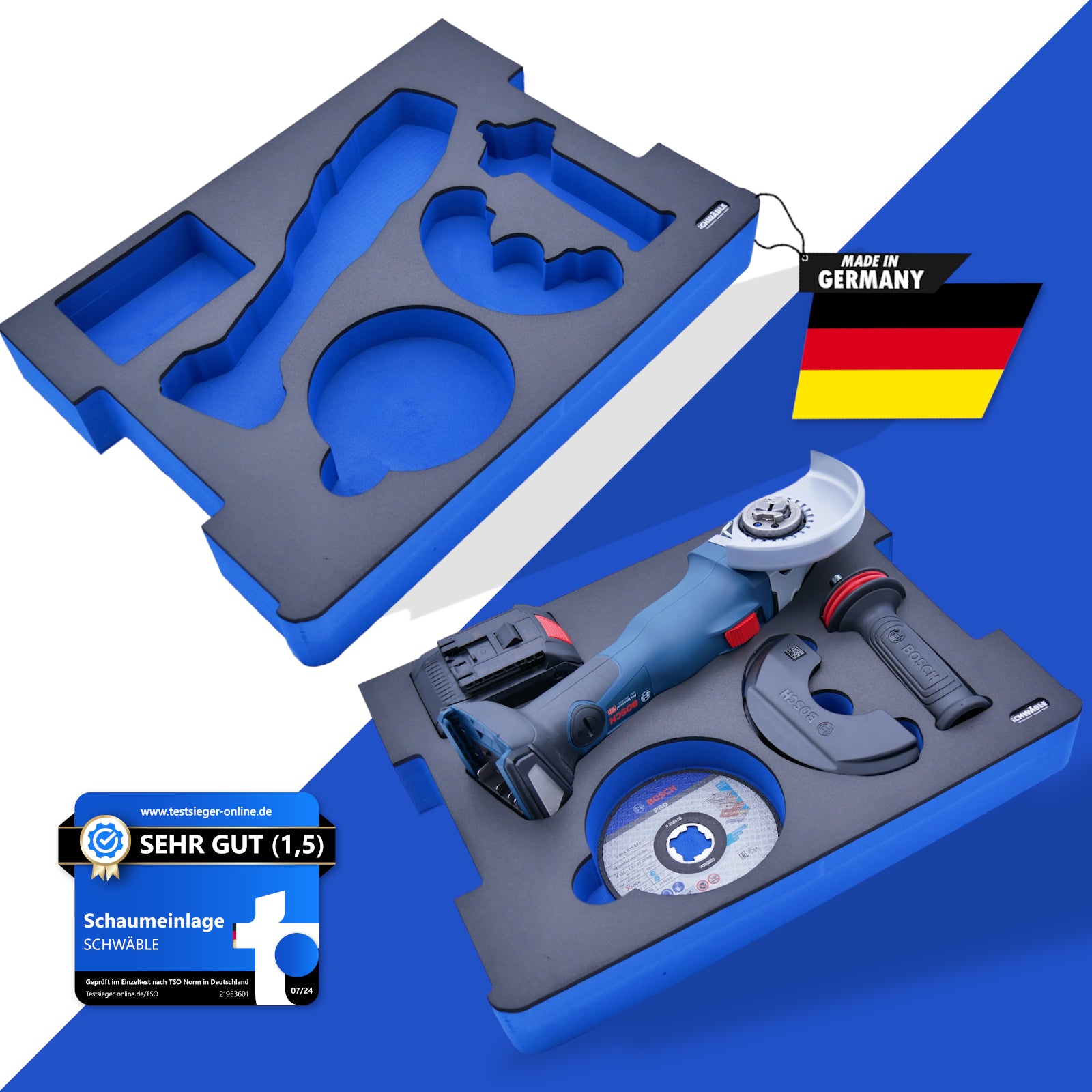 SCHWÄBLE® Foam Insert for Bosch Cordless Angle Grinder GWX18V-10