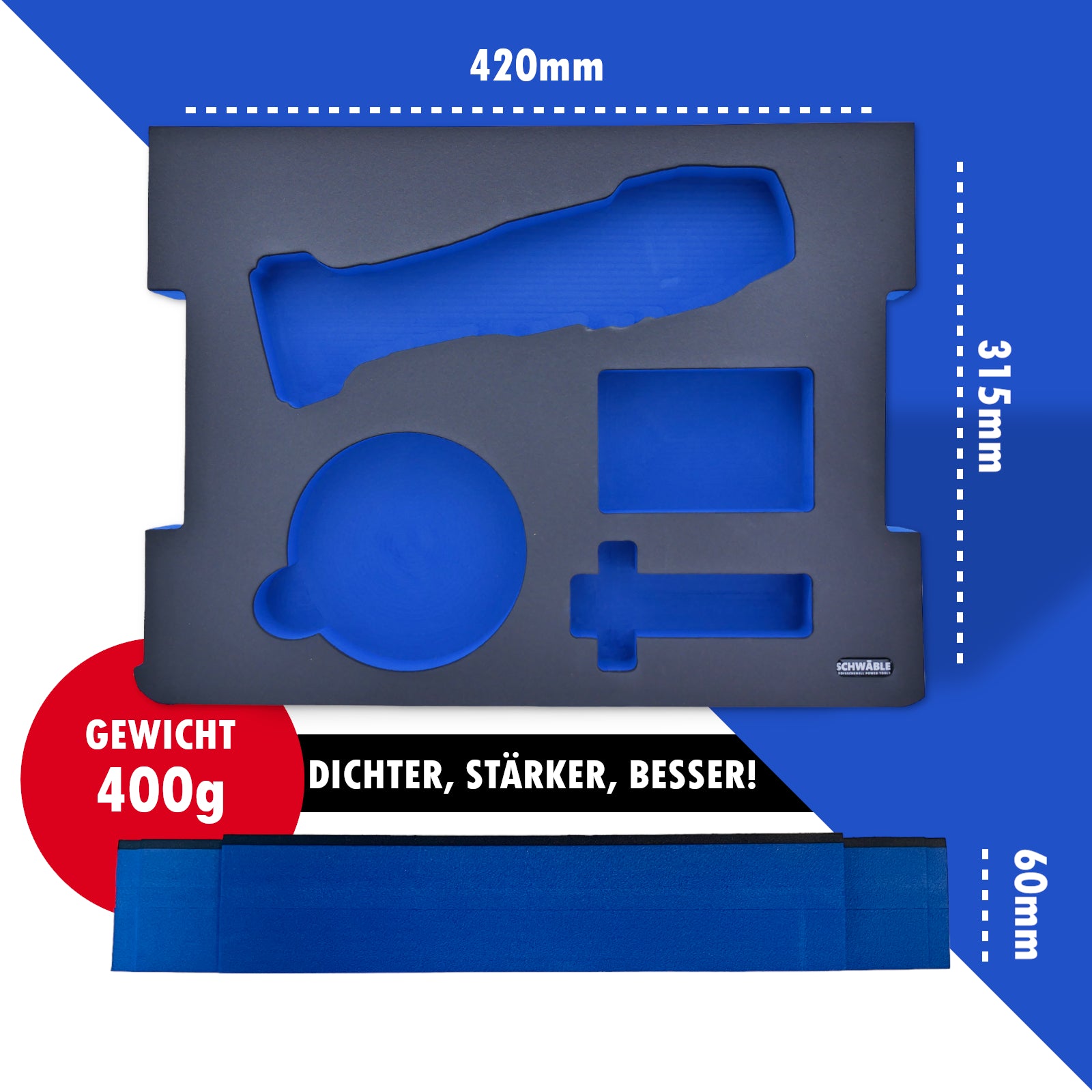 SCHWÄBLE Schaumeinlage Schaumstoffeinlage Bosch 18V Akku-Winkelschleifer GWX18-7