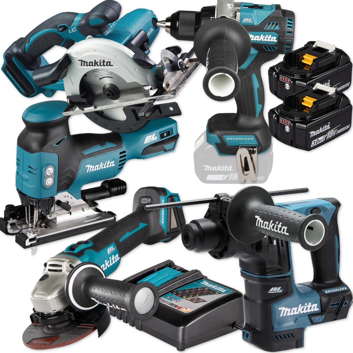 Makita battery combo set 18V DGA504 DHR171 DSS501 DJV181 DDF492