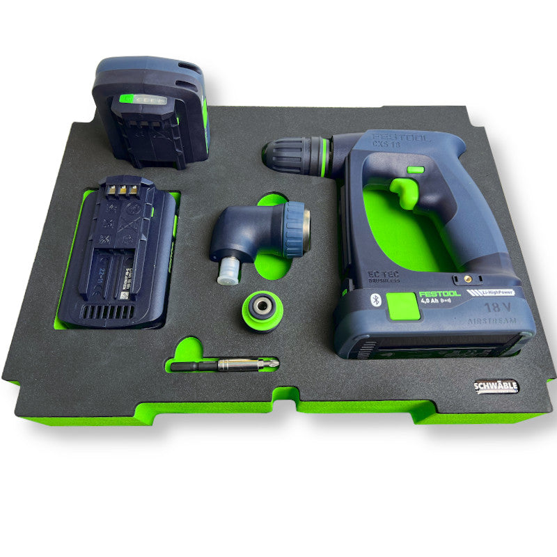 SCHWÄBLE® Schaumeinlage Schaumstoffeinlage für Festool Akku-Bohrschrauber CXS18
