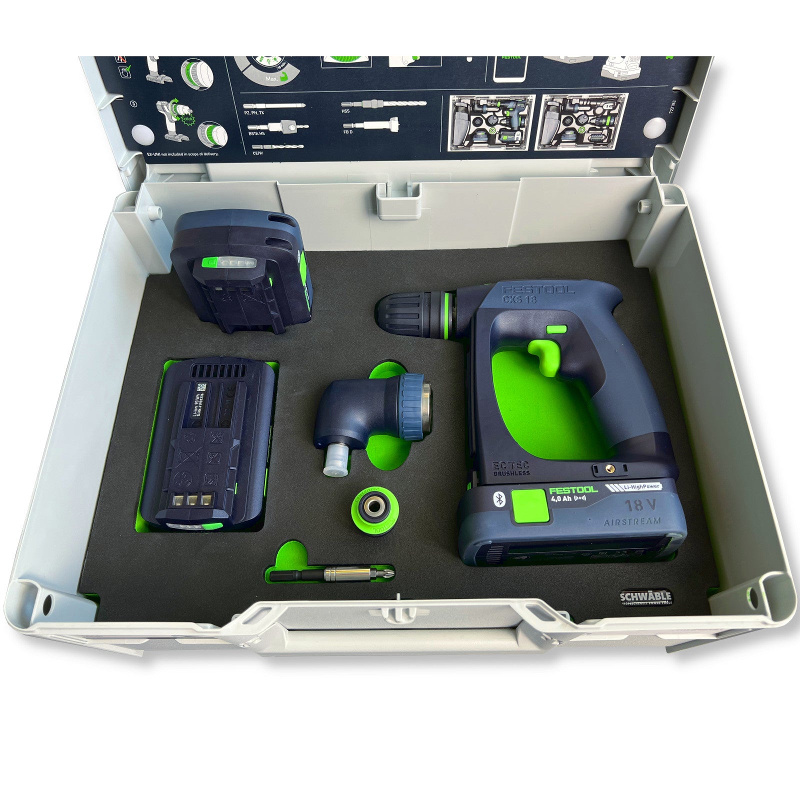 SCHWÄBLE® Schaumeinlage Schaumstoffeinlage für Festool Akku-Bohrschrauber CXS18