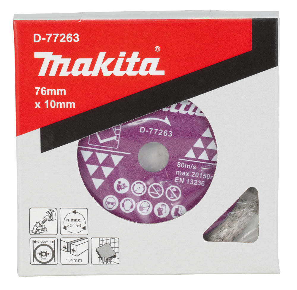 Makita 76mm diamond cutting disc for DMC300 cordless angle grinder