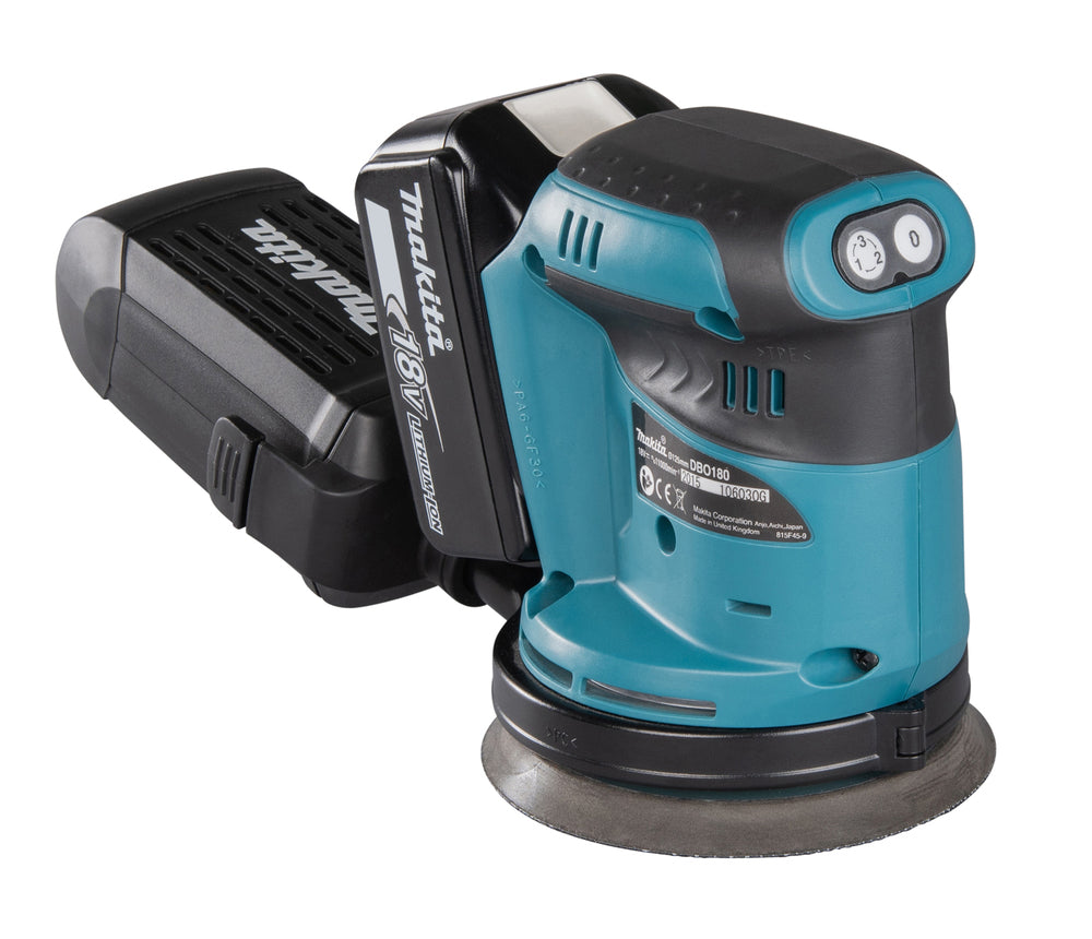 Makita Akku-Exzenterschleifer 18V DBO180SZ + Schwäble Schaumstoffeinlage