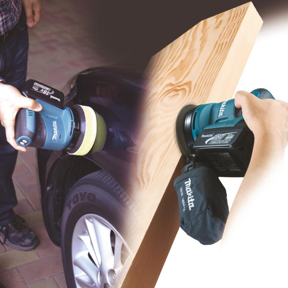 Makita Akku-Exzenterschleifer 18V DBO180SZ + Schwäble Schaumstoffeinlage
