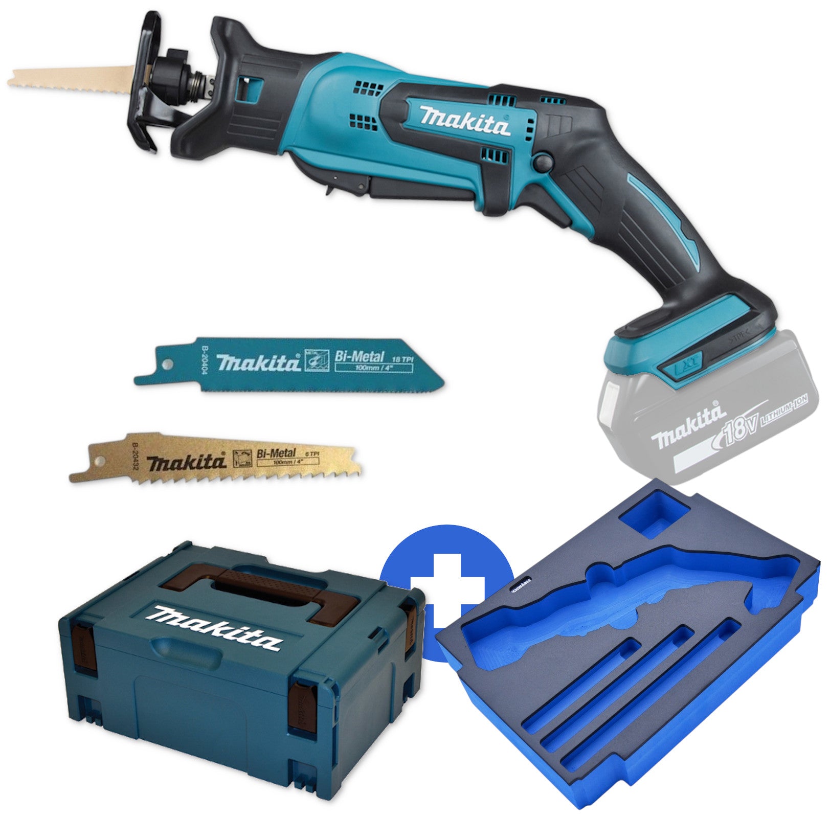 Makita Akku-Reciprosäge Säbelsäge 18V DJR183SZ + Schwäble Schaumstoffeinlage