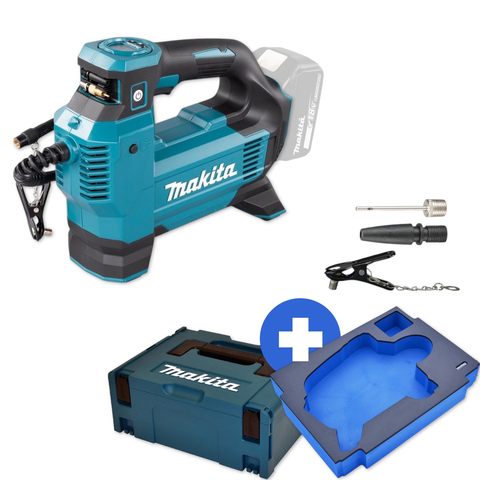 Makita Akku-Kompressor 18V DMP181SZ 11,1bar + Schwäble Schaumstoffeinlage