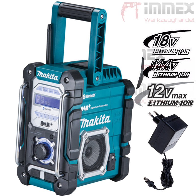 Makita Akku-Baustellenradio 10,8V-18V / 230V DMR112 DAB+ Bluetooth