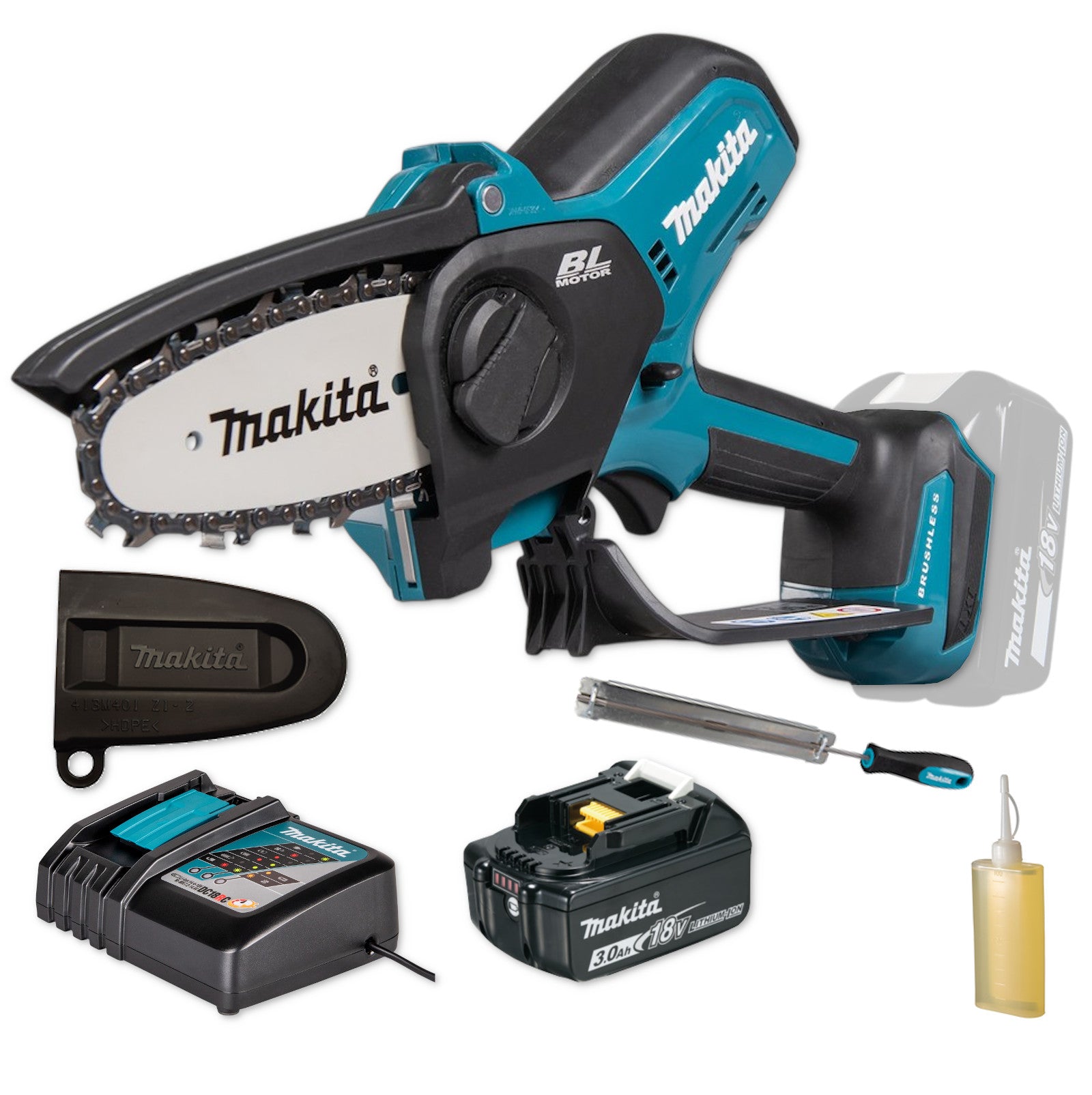 Makita Akku-Kettensäge Astsäge 18V DUC101RF1 + Akku 3Ah + DC18RC