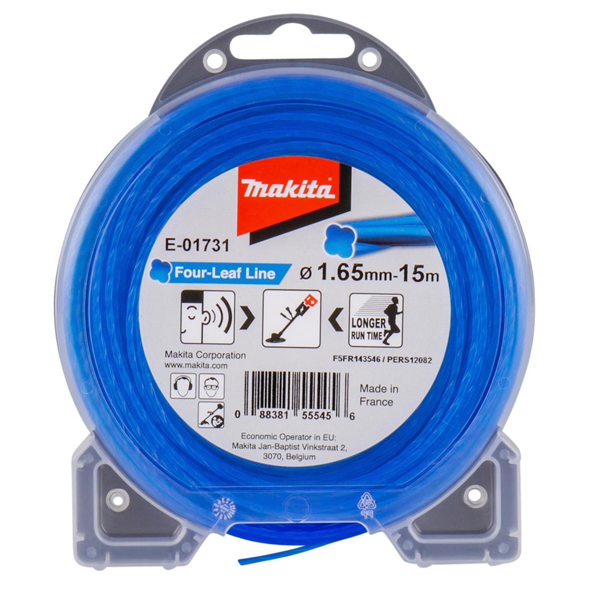 Makita Four-Leaf Trimmer Line Replacement Line 1.65mm 15m E-01731